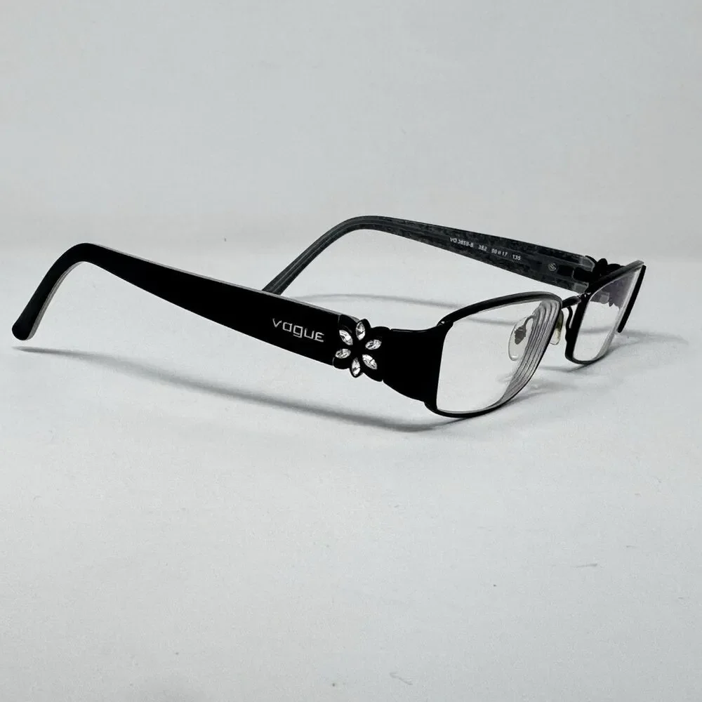 Vogue VO3659-B 352 Gloss Black Rhinestone Eyeglass Frames 50-17-135